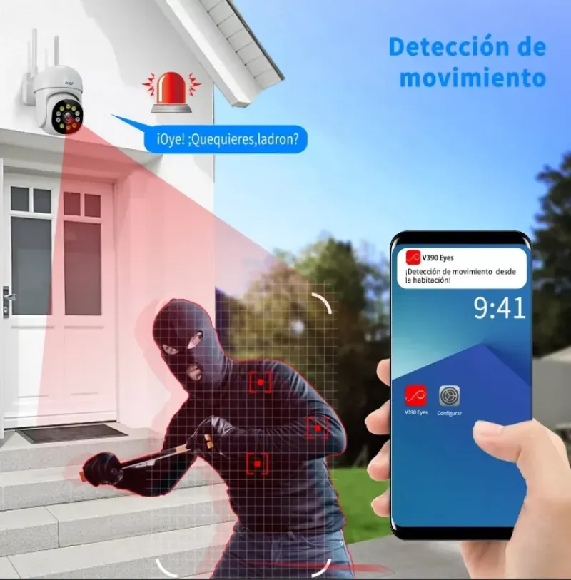 Cámara De Seguridad 2nlf® Wifi Exterior Con Led Alarma