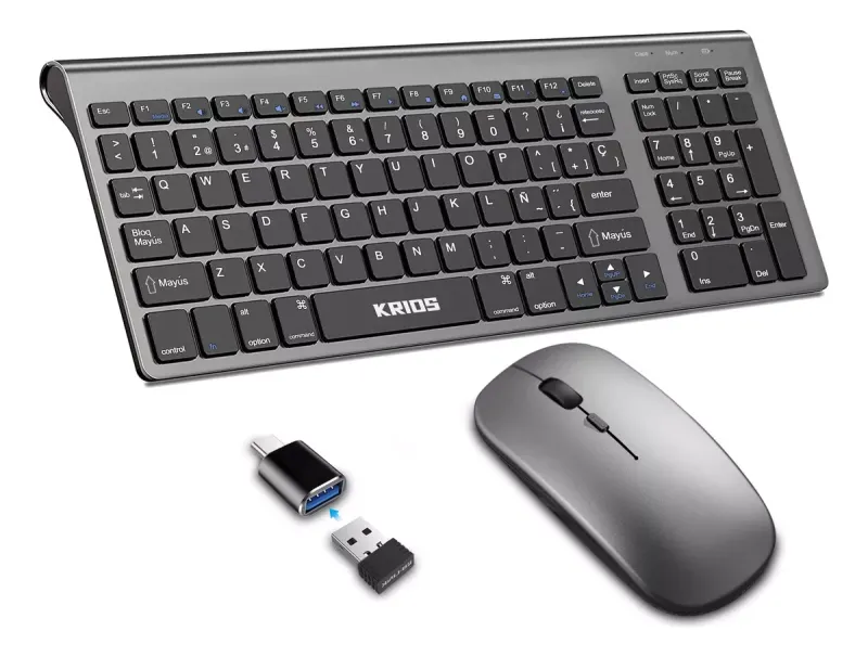 Kit Teclado Y Ratón Recargable De Wifi 2.4 Ghz Para Pc Windows 7 8, 10, 11,mac OS